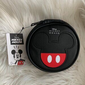 DISNEY Mickey Mouse Round Travel Jewelry Case in Black